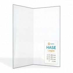 Gefaltetes Ersatzglas für Hase Lagos Kaminofen Modell