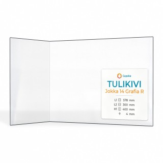 Tulikivi JOKKA 14 GRAFIA R Glas - Kaminglas für Kaminofen