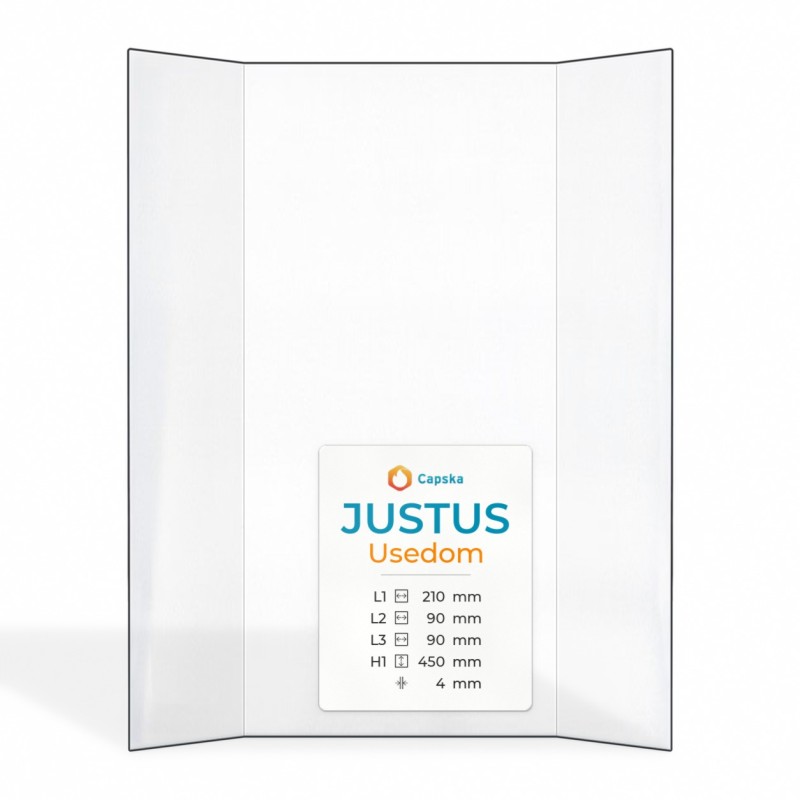 Justus USEDOM Glas - Prismatisch Kaminglas für Kaminofen