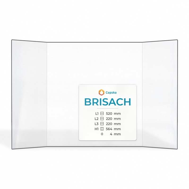 Vetro Brisach Prismatico (220+520+220)x564 - Resistente a 760°C
