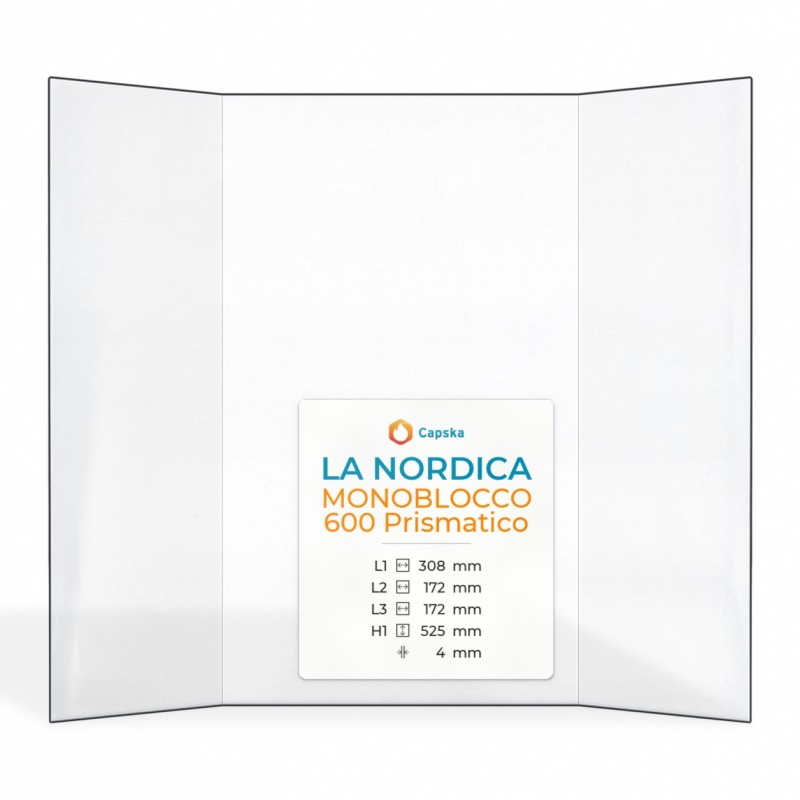 Vitre La Nordica MONOBLOCCO 600 PRISMATICO - Verre Prismatique pour insert