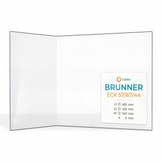 Vetro Brunner ECK 57/67/44 - Vetro Piegato per inserto caminetto