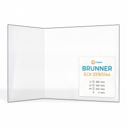Vitre Brunner ECK 57/67/44 - Verre Pliée pour insert