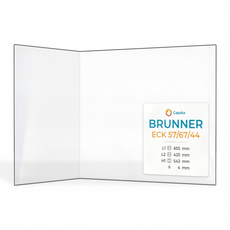 Brunner ECK 57/67/44 Glas - Gefaltet Kaminglas für Kaminofen