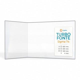 Turbo Fonte SIGMA 74 Glas - Gefaltet Kaminglas für Kaminofen