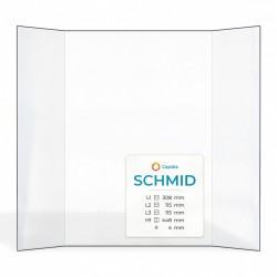 Schmid (115+308+115)X448 Glass - Prismatic glass panel for fireplace insert