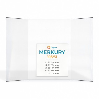 Merkury 105/51 Glas - Prismatisch Kaminglas für Kaminofen