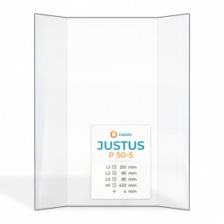 Justus P 50-5 Glas - Prismatisches Kaminglas für Kaminofen