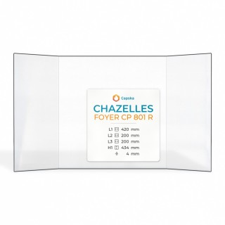 Vitre pour insert Chazelles FOYER CP 801 R - Verre prismatique - Capska