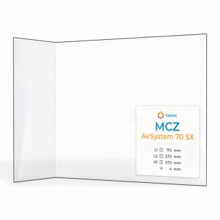 Vitre pour foyer à bois Mcz AIRSYSTEM 70 SX - Verre pliée - Capska