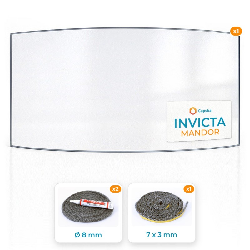 INVICTA MANDOR - Glas + Dichtung für Kamine