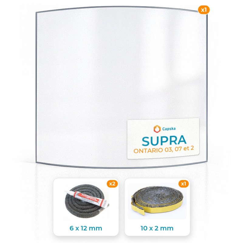 Vitre courbe Supra Ontario 03, 07 et 2 - Pack Vitre + Joints