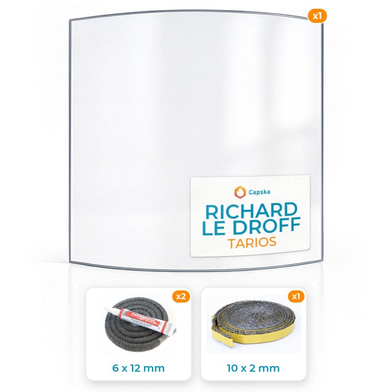 Vetro Richard Le Droff TARIOS + Guarnizione - Resistente a 800°C