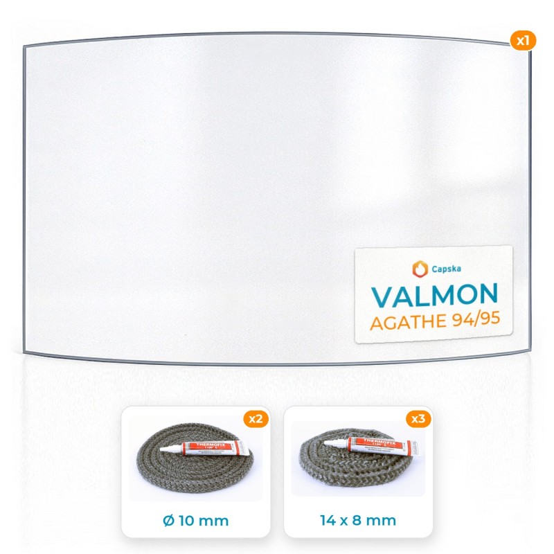 Vitre courbe Valmon AGATHE 94/95 - Pack Vitre Courbe + Joints