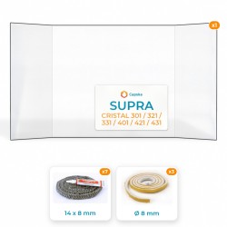 SUPRA CRISTAL 301 / 321 / 331 / 401 / 421 / 431 - Paket : Glas + Dichtung