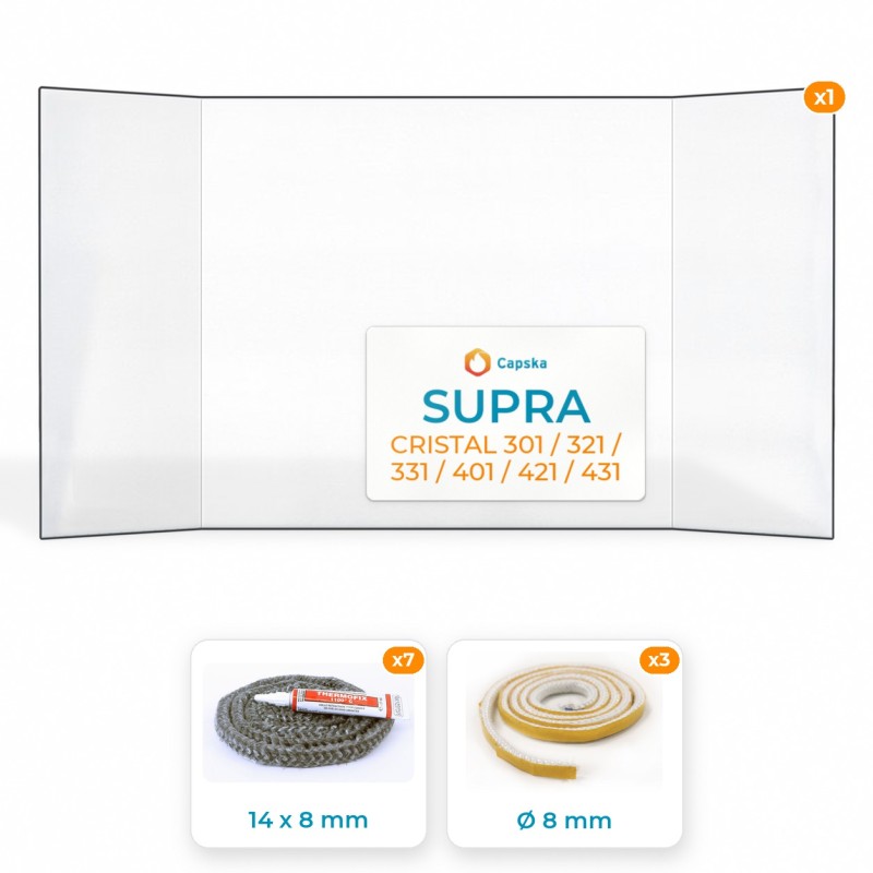 Glas und Dichtung für SUPRA CRISTAL 301/321/331/401/421/431