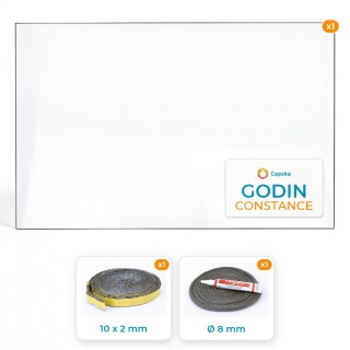 Vitre rectangle Godin CONSTANCE - Pack Vitre Rectangle + Joints