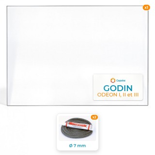 Pack Vitre Rectangle + Joints pour Godin ODEON I, II et III