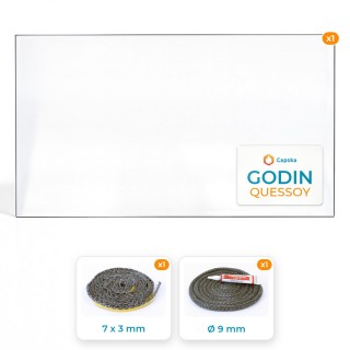 Pack Vitre Rectangle Godin QUESSOY + Joints - Dimensions certifiées