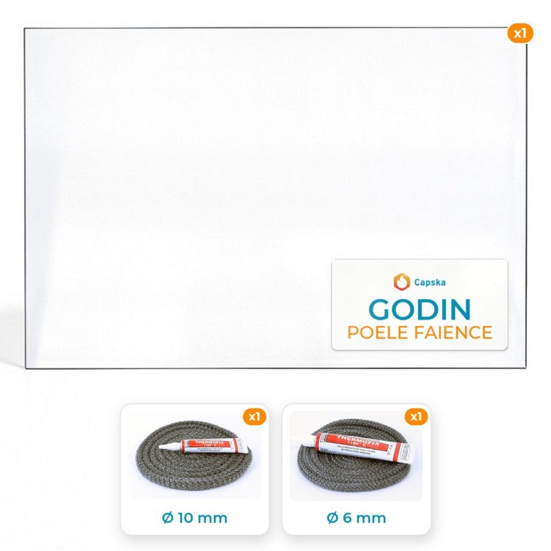 Vetro Godin POELE FAIENCE - Vetro + Guarnizione