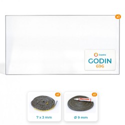 Godin 696 (vitre latérale) - Pack Vitre Rectangle + Joints