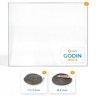 Vitre Godin 845-3 Dimension 545x436x4 mm + joints – Capska