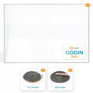 Vitre Godin 846 788x544mm pour poêle à bois - Capska