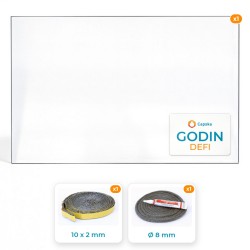 Vetro con guarnizione per stufa Godin Defi