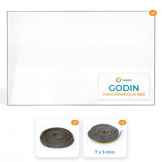 Vitre rectangle Godin 865 - Pack vitre + Joints