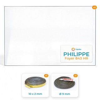 PHILIPPE FOYER 843 HR - Glas + Dichtung | Hochwertige Ofenscheiben