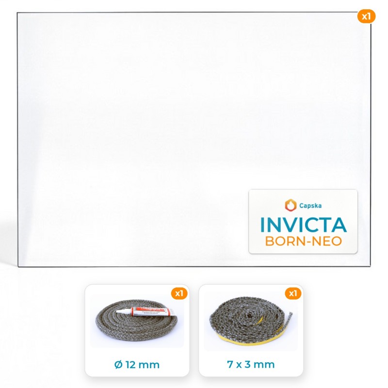 Pack Vitre Rectangle + Joints pour Invicta BORN-NEO