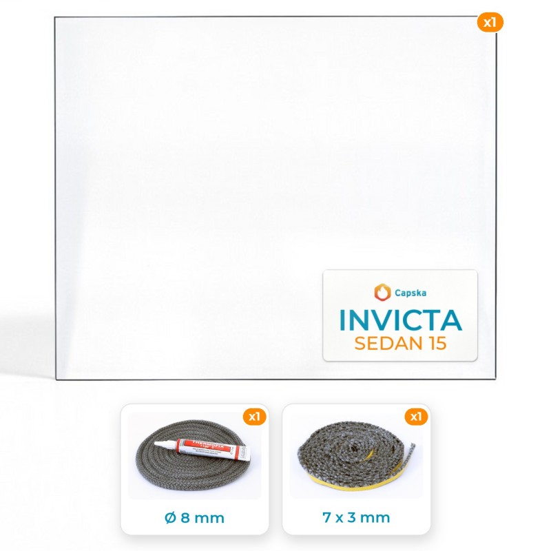 Vitre rectangle INVICTA SEDAN 15 - Pack Vitre Rectangle + Joints