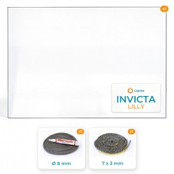 Pack vitre + joints Invicta Lilly - Verre rectangle 326 x 228 mm