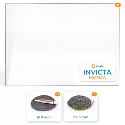 Pack vitre + joints Invicta Monza - Verre rectangle 527 x 380 mm