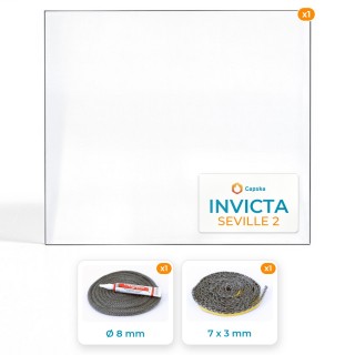 Vitre rectangle Invicta Seville 2 - Pack vitre et joints