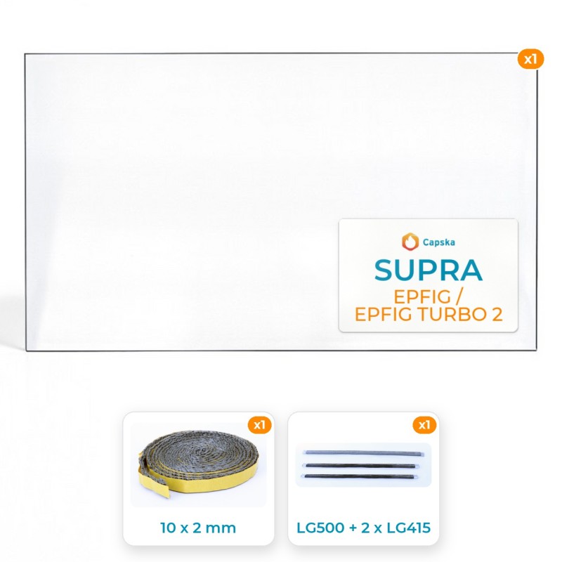 Vitre rectangle Supra EPFIG - Pack Vitre + Joints