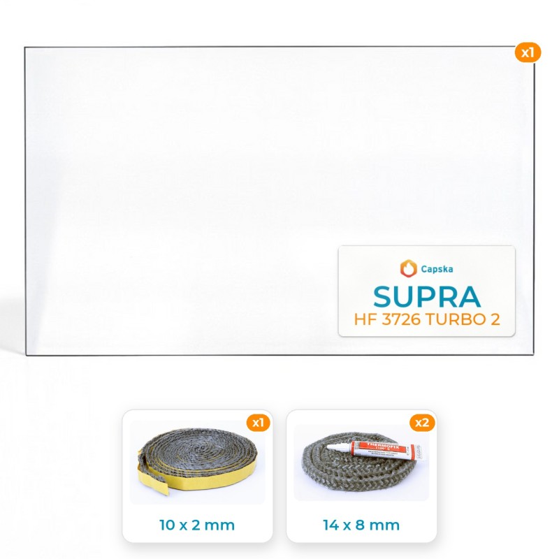 Vitre rectangle SUPRA HF 3726 TURBO 2 - Pack avec Joints