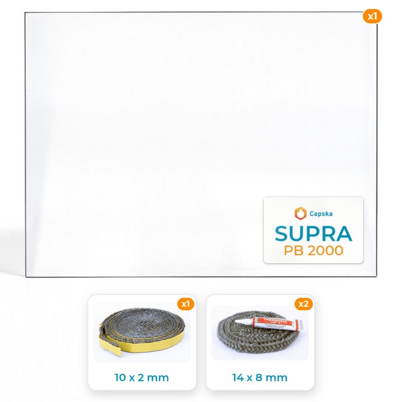 Vitre rectangle SUPRA PB 2000 - Pack Vitre + Joints