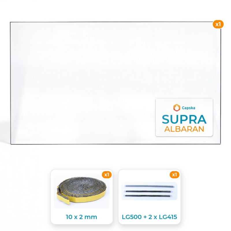 Vitre rectangle Supra ALBARAN - Pack Vitre Rectangle + Joints