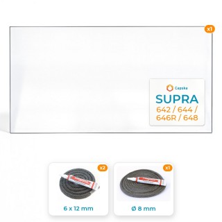 Vitre rectangle Supra 642/644/646R/648 - Pack vitre + joints