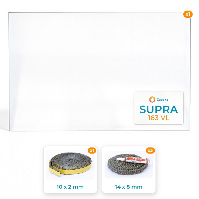 Vitre rectangle SUPRA 163 VL - Pack Vitre Rectangle + Joints
