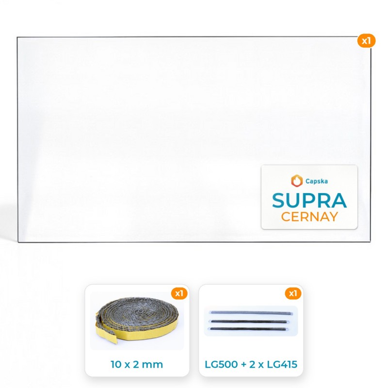 Vitre rectangle Supra CERNAY - Pack vitre et joints