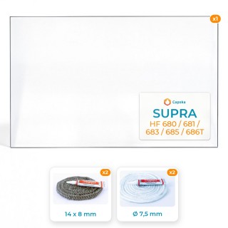 Vitre rectangle SUPRA HF 680/681/683/685/686T - Pack Vitre + Joints