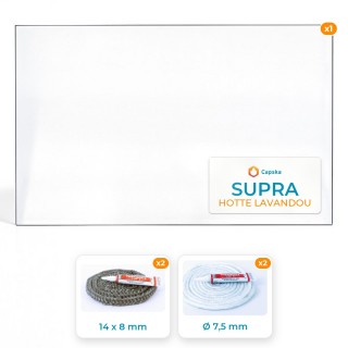 Vitre rectangle SUPRA - Verre vitrocéramique 548x345x4 mm