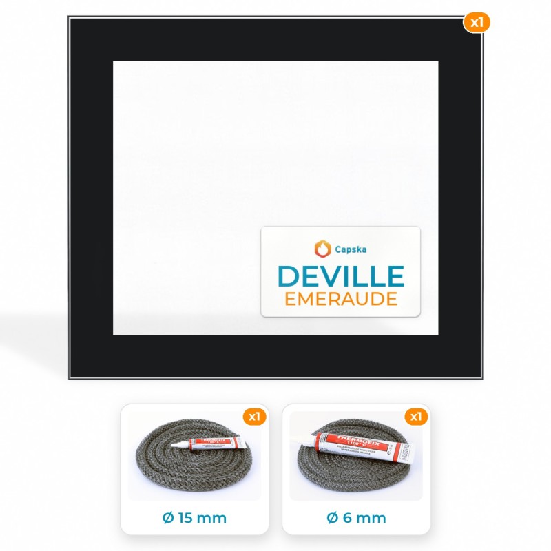 Vetro Deville EMERAUDE - Guarnizione resistente a 800°C