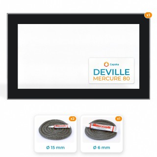 Vitre sérigraphiée Deville MERCURE 80 - Pack avec Joints