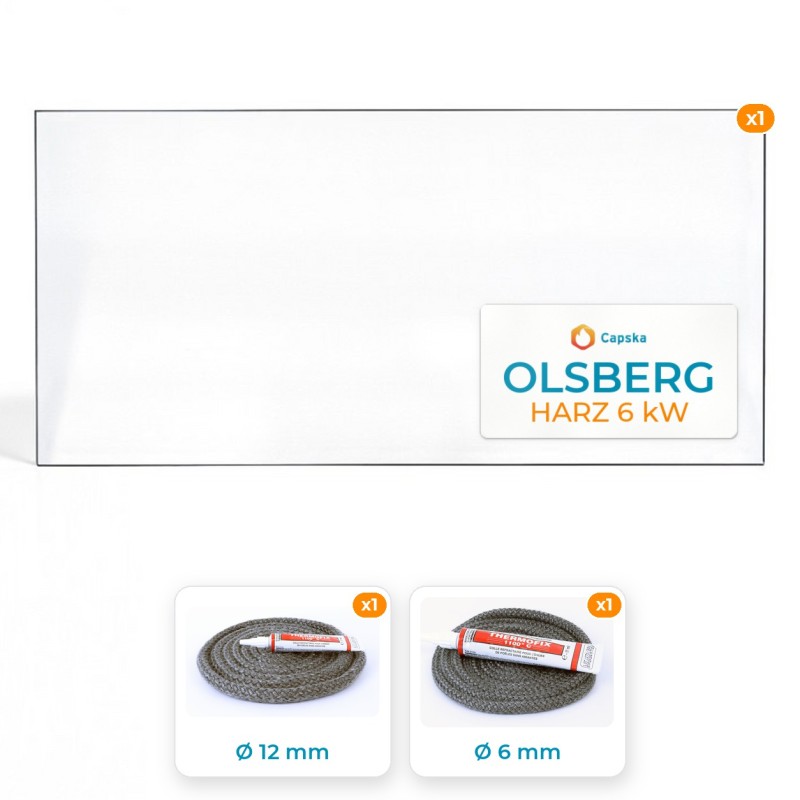 Vetro Olsberg HARZ 6 kW - Guarnizione resistente al calore