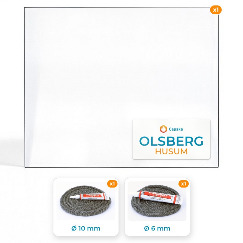 Vitre rectangle Olsberg HUSUM avec pack joints