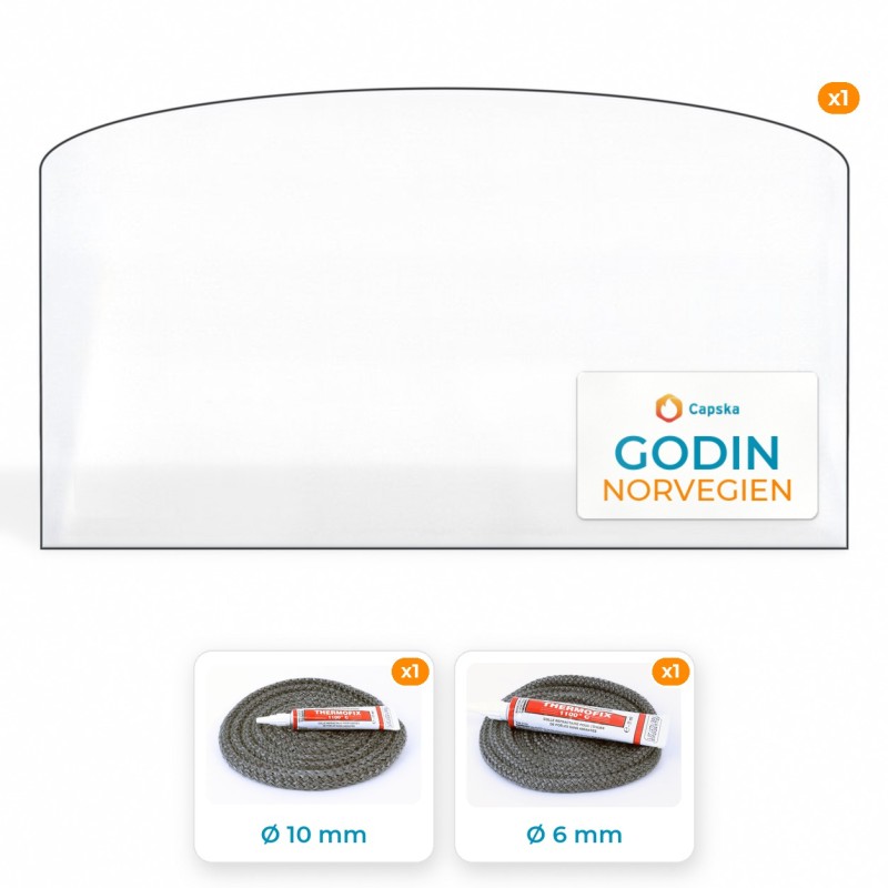 GODIN NORVEGIEN - Glas + Dichtung für Ofen