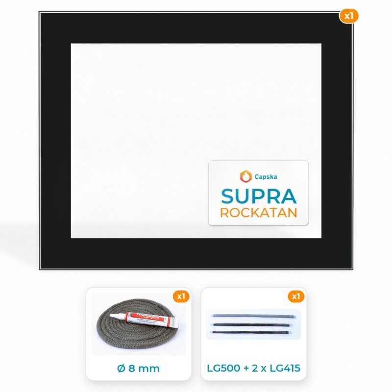 Supra Rockatan - Glas + Dichtung für Ofenmodelle